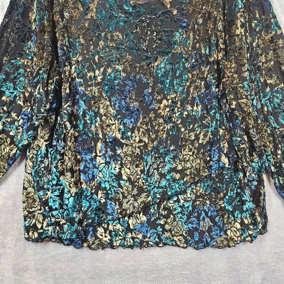 Coldwater Creek Floral Print Blouse Womens 2X Top colorful career office modest - Picture 7 of 12